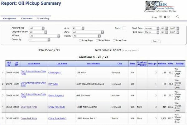 screen shot of report manager.